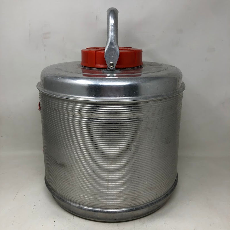 Featherflite by Poloron Vintage Aluminum Insulated Cooler - Silver & Red - Portable