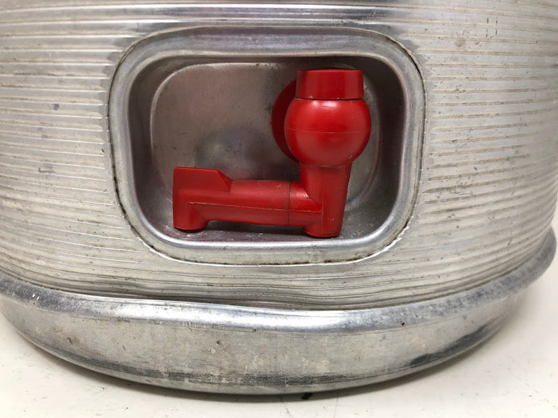 Featherflite by Poloron Vintage Aluminum Insulated Cooler - Silver & Red - Portable