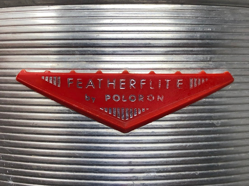 Featherflite by Poloron Vintage Aluminum Insulated Cooler - Silver & Red - Portable