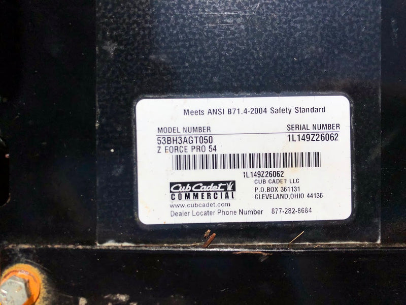 Z Force Pro 54" Cub Cadet Zero Turn Mower (USED)