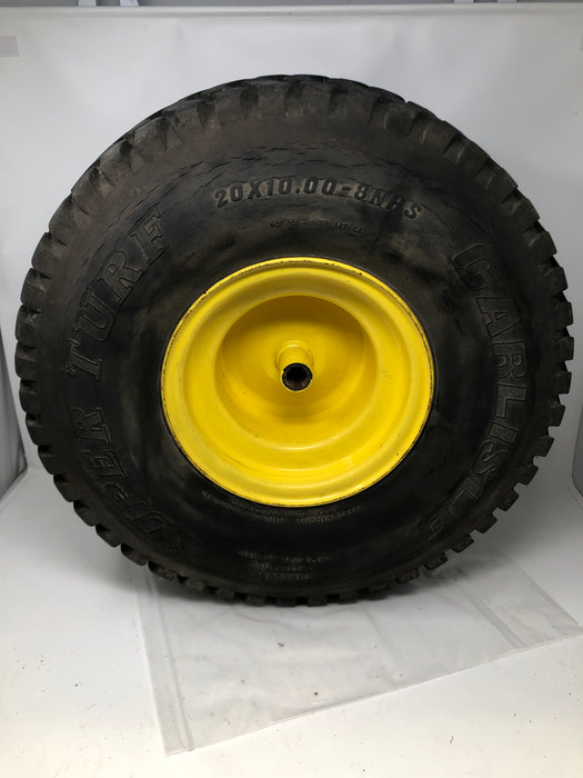 20X10-8 Carlisle Super Turf Riding Mower Rear Wheel & Tire Assembly.