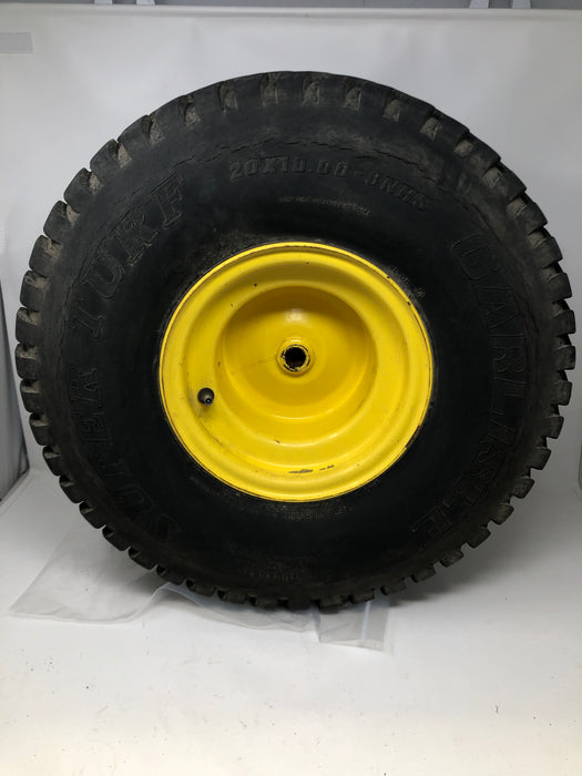 20X10-8 Carlisle Super Turf Riding Mower Rear Wheel & Tire Assembly.
