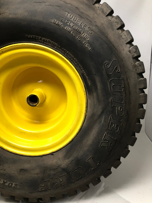 20X10-8 Carlisle Super Turf Riding Mower Rear Wheel & Tire Assembly.