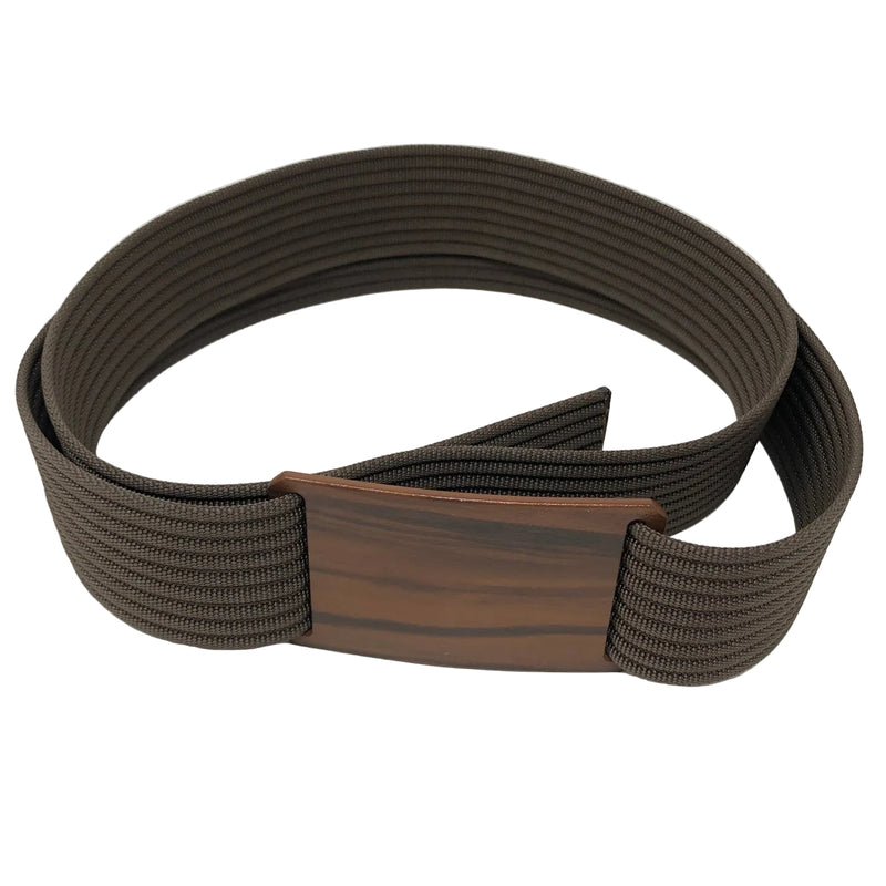 Grip6 Wood Look Belt Buckle + Brown Belt