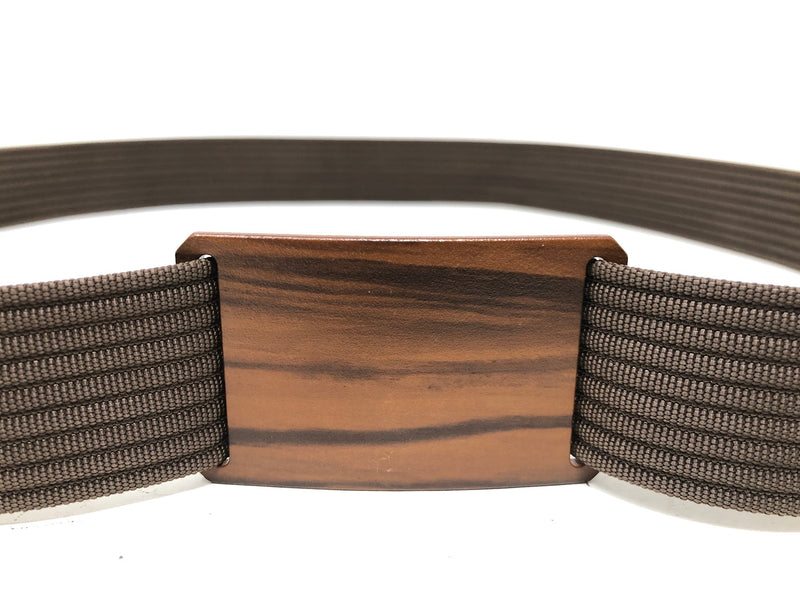Grip6 Wood Look Belt Buckle + Brown Belt