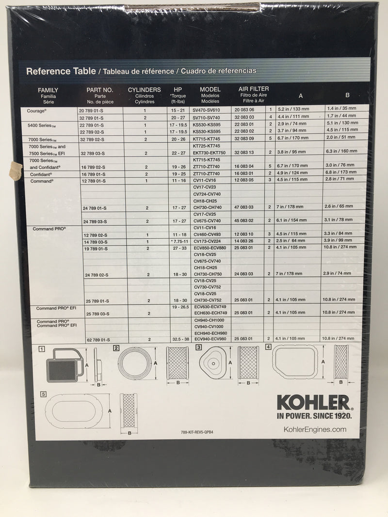 25 789 03-S Kohler Maintenance Kit Command Pro Twin HDAC EFI