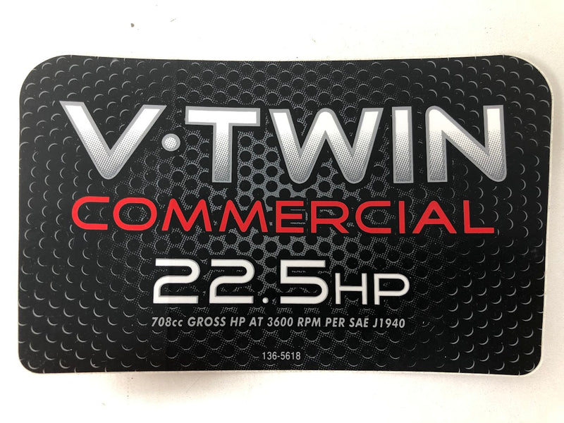136-5618 Toro Comercial 22.5HP Engine Decal