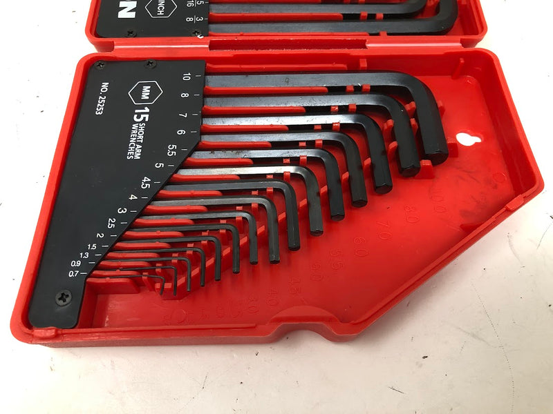 25253 Tekton Hex Key Set + Case - 30Pc - Long & Short Arm - Metric & SAE