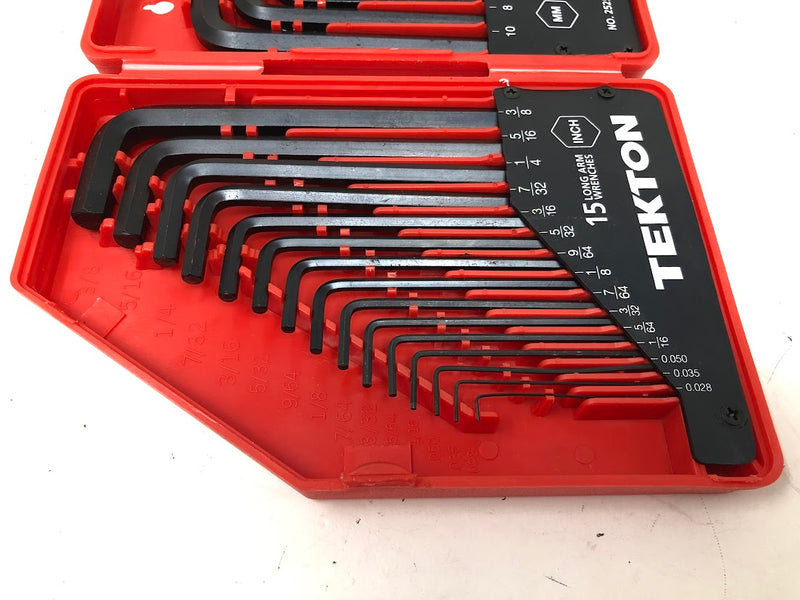 25253 Tekton Hex Key Set + Case - 30Pc - Long & Short Arm - Metric & SAE