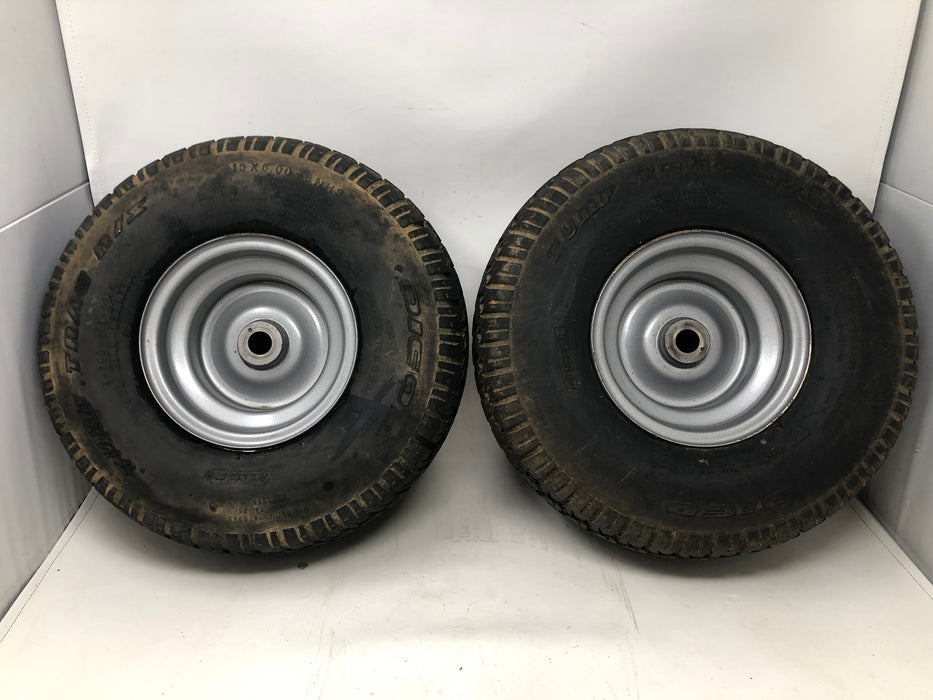 Dico Turf Trac R/S Wheel & Tire Assembly Set 15X6-6 (x2)