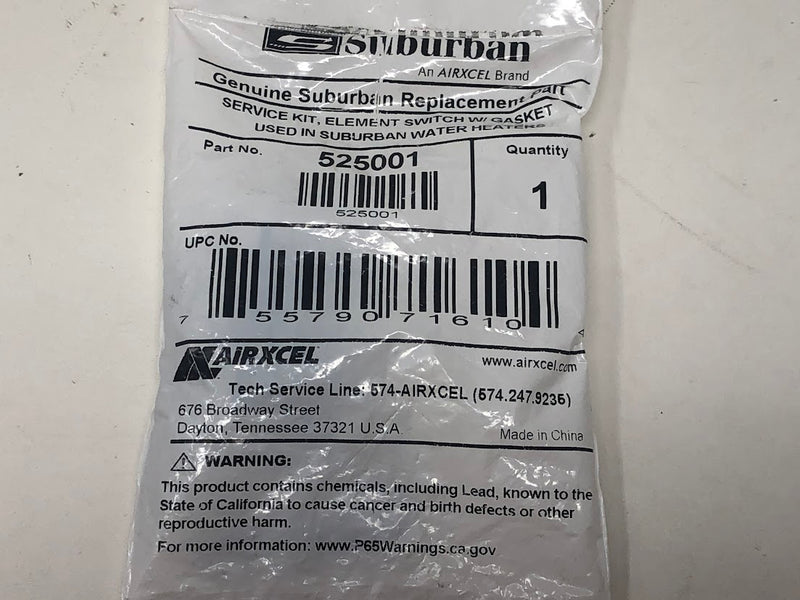 525001 Suburban Water Heater Element Switch + Gasket