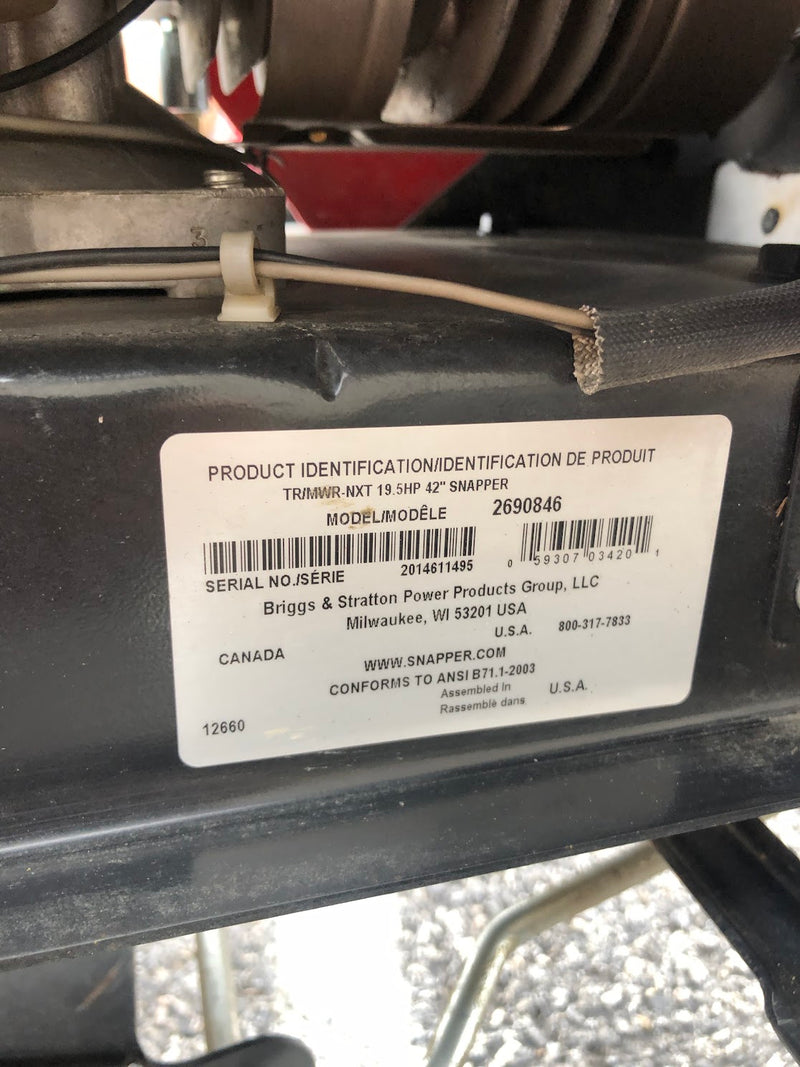 2690846 Snapper 42" Riding Mower (Used)