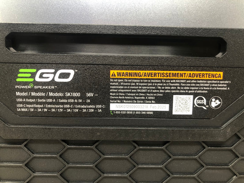 SK1800 EGO POWER+ 180W Bluetooth Speaker - Tool Only - Used