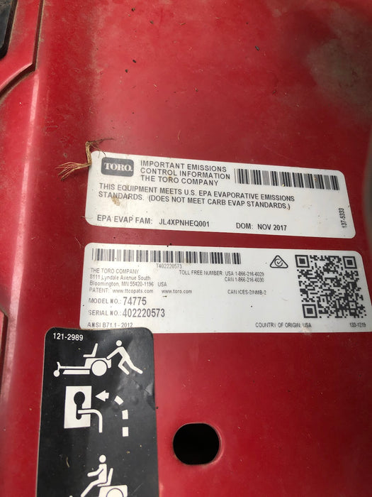 74775 Toro 50" Zero Turn Riding Mower (Used)