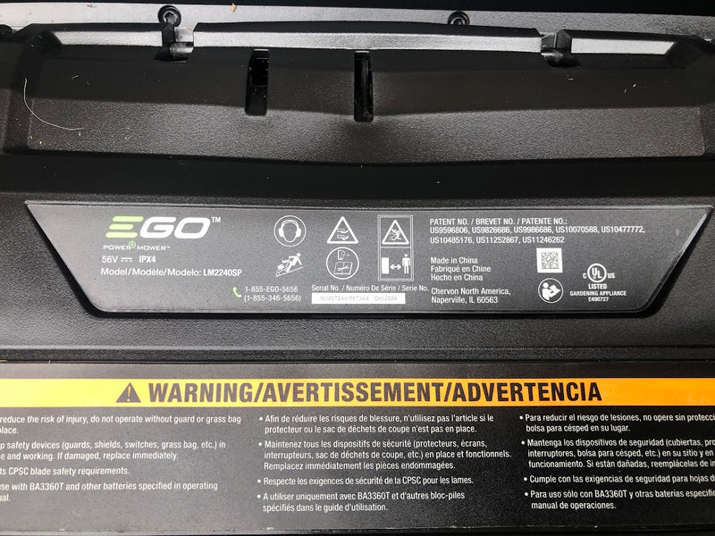 LM2240SP EGO 22" Self-Propelled Lawn Mower (Tool only, no batteries/charger) ~ Like New!