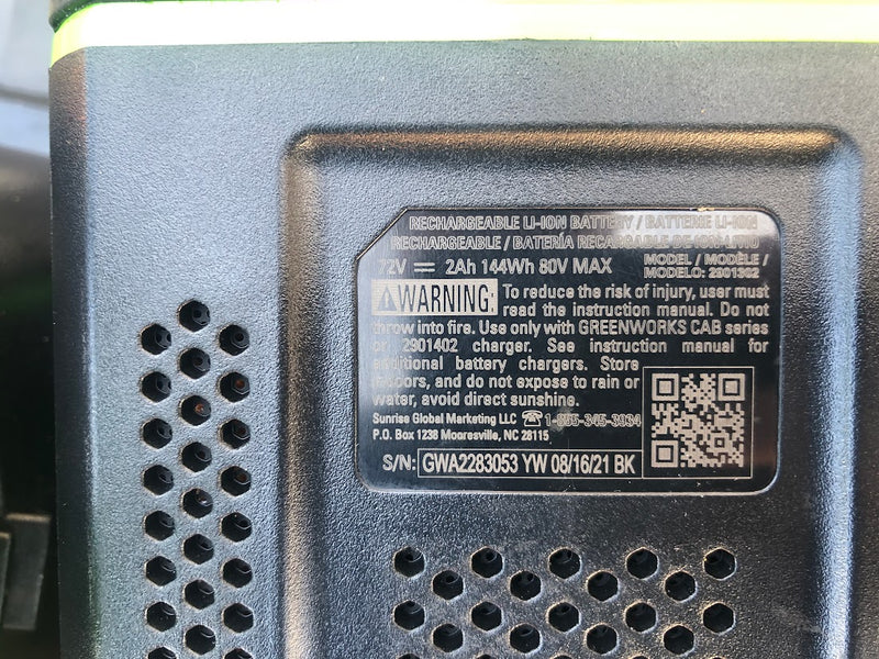 SNB401 Greenworks Pro 80V 20" Single Stage Snowblower (Used) - No Charger