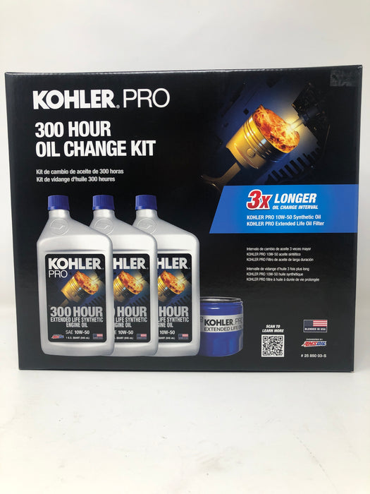 25 850 03-S Kohler 300 Hour Oil Change Kit (3 Quart)