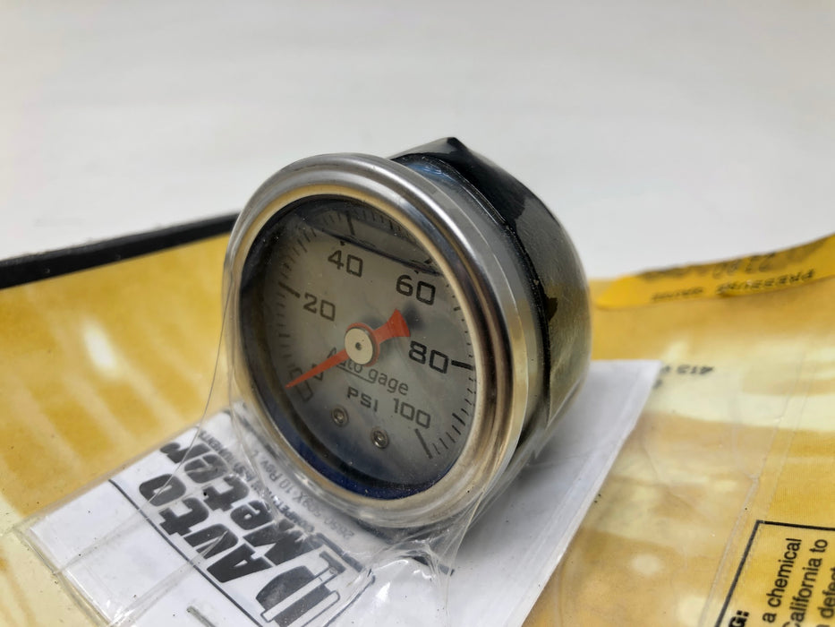 2180 Auto Meter Pressure Gauge 1-1/2", 0-100 PSI, Mechanical, Silver