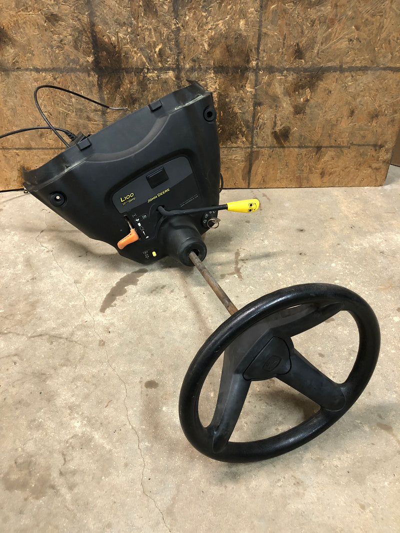 UC15054 John Deere Instrument, Shaft, and Steering Wheel Assembly from D110 100 Series Mower