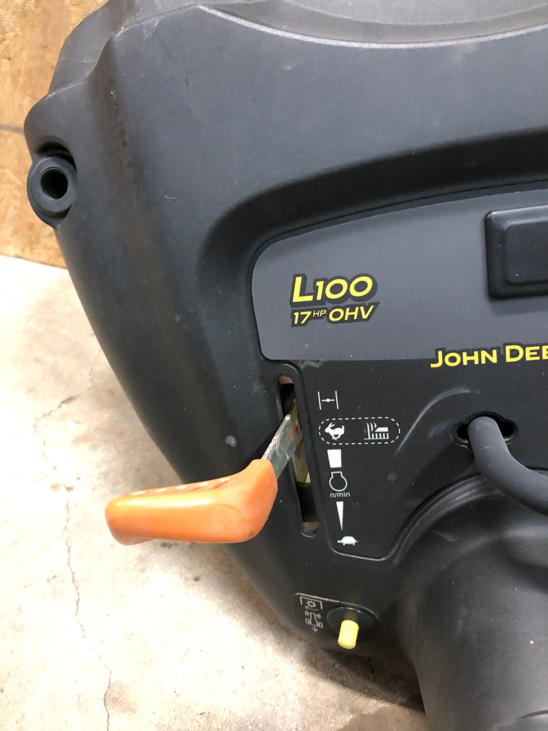 UC15054 John Deere Instrument, Shaft, and Steering Wheel Assembly from D110 100 Series Mower