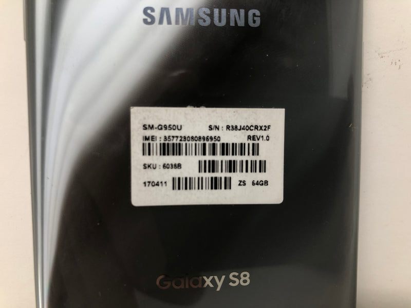 G950U Samsung Galaxy S8 Phone Locked (AT&T) + Quad Lock Case