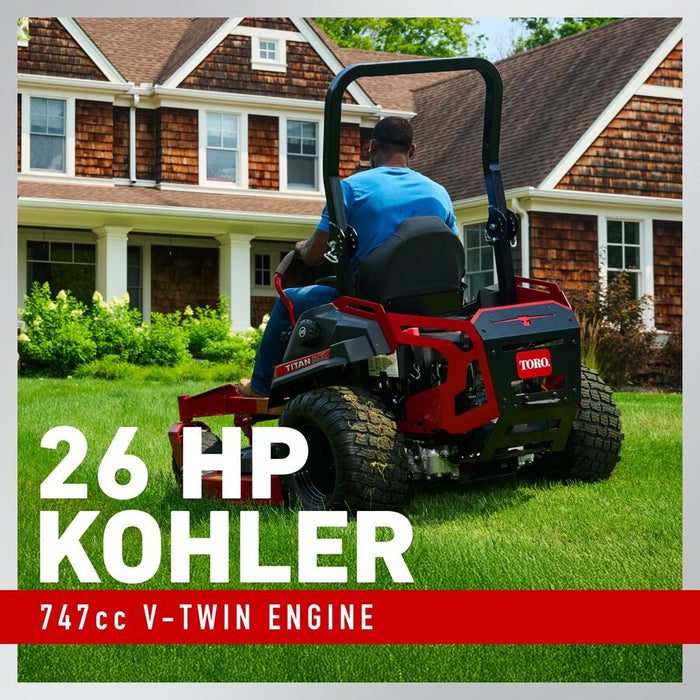 76606 Toro 60" Titan MAX Zero Turn Mower Kohler 26HP Fabricated Deck