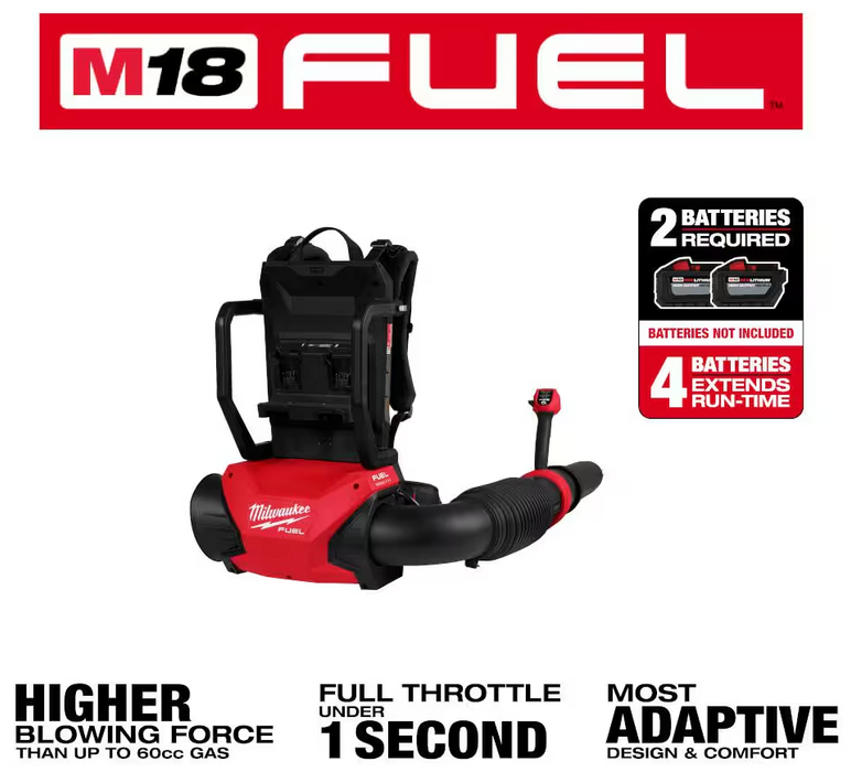 3009-20 Milwaukee M18 Fuel Dual Battery Backpack Blower (Tool Only)