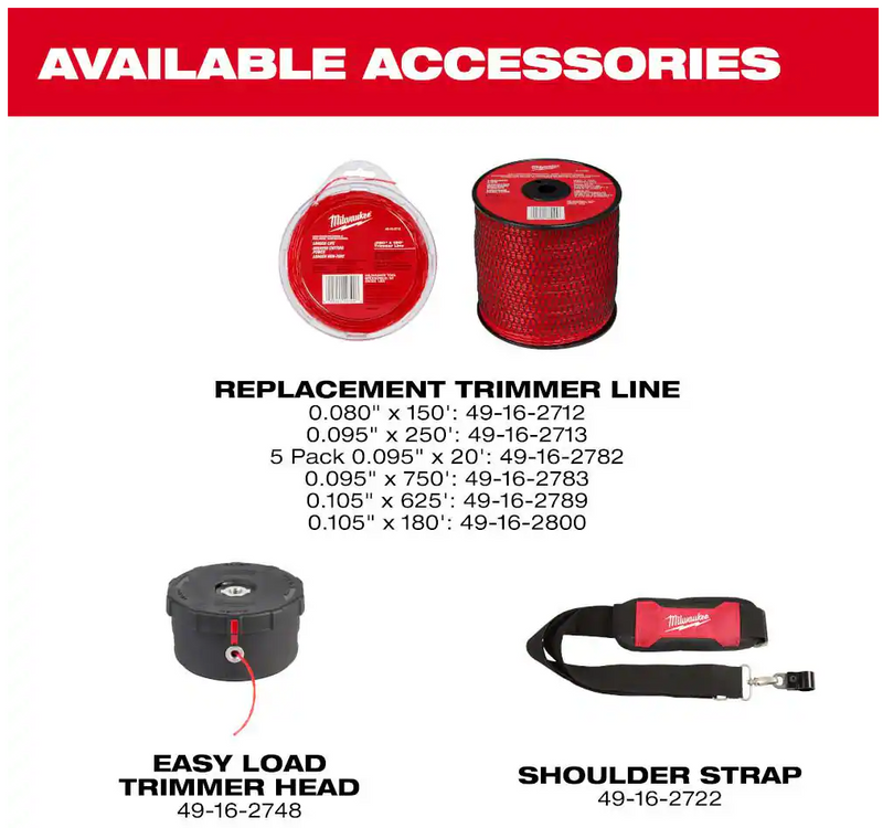 3006-22 Milwaukee M18 Fuel 17" Dual Battery String Trimmer Kit
