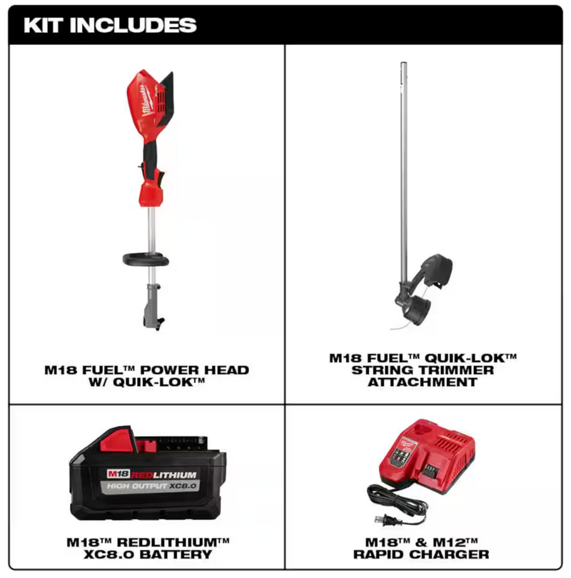 3016-21ST Milwaukee M18 Fuel String Trimmer w/ QUik-LOK Kit