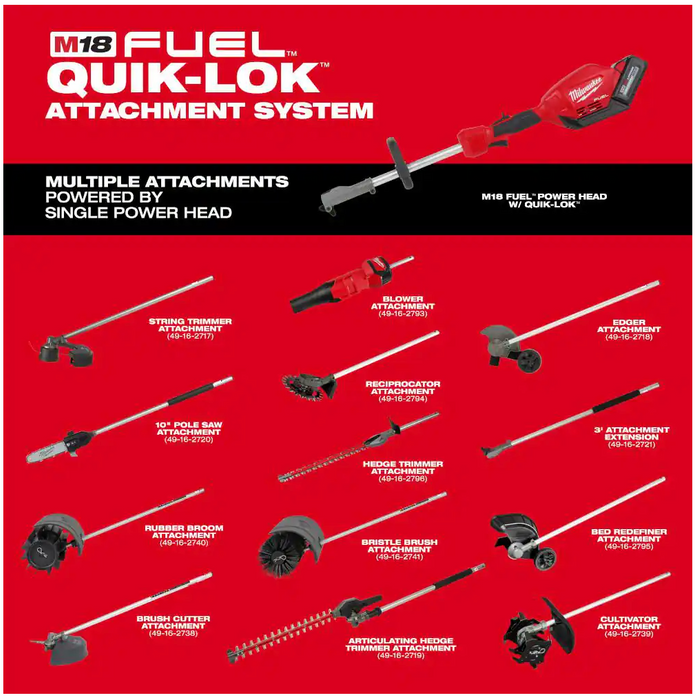 49-16-2719 Milwaukee M18 Fuel QUIK-LOK Articulating Hedge Trimmer Attachment