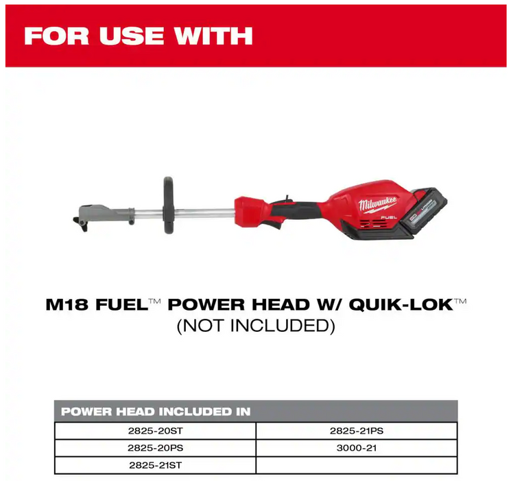 49-16-2720 Milwaukee M18 FUel QUIK-LOK 10" Pole Saw Attachment