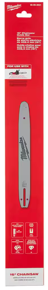 48-09-3001 Milwaukee 16" Chain Saw Guide Bar