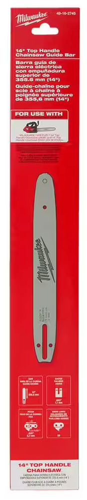 49-16-2745 Milwaukee 14" Top Handle Chain Saw Bar
