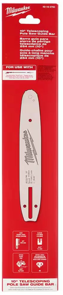 49-16-2760 Milwaukee 10" Telescoping Pole Saw Bar