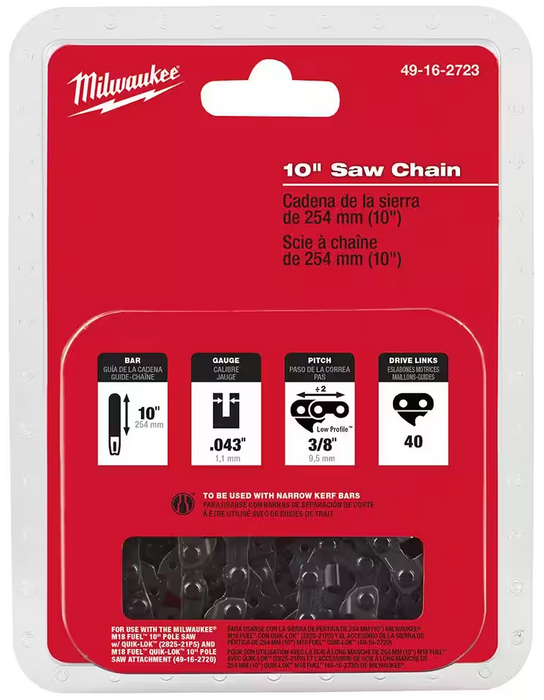 49-16-2723 Milwaukee 10" Pole Saw Chain