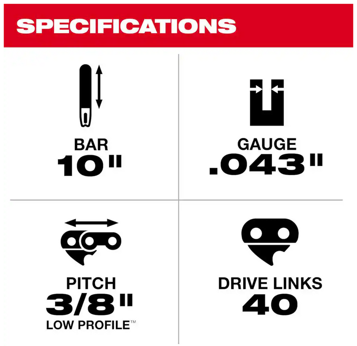 49-16-2723 Milwaukee 10" Pole Saw Chain