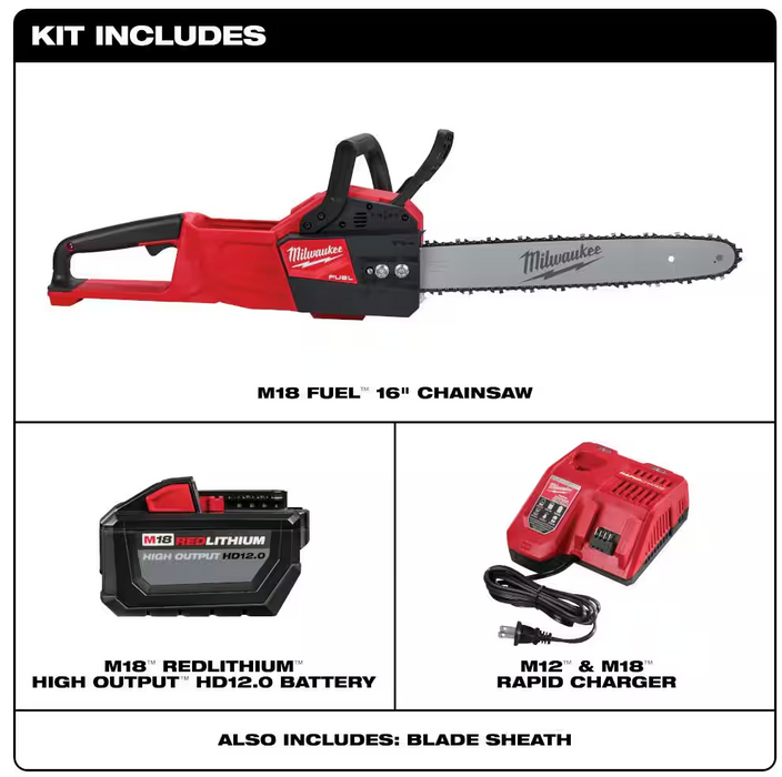 2727-21HD Milwaukee M18 Fuel 16" Chain Saw Kit