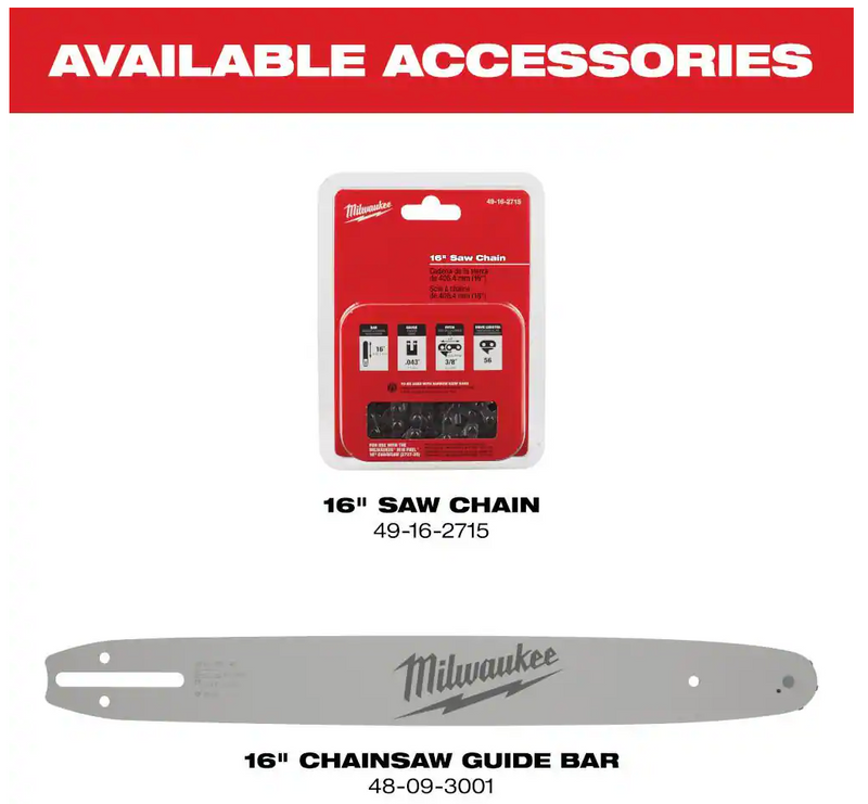 2727-20 Milwaukee M18 Fuel 16" Chain Saw (Tool Only)
