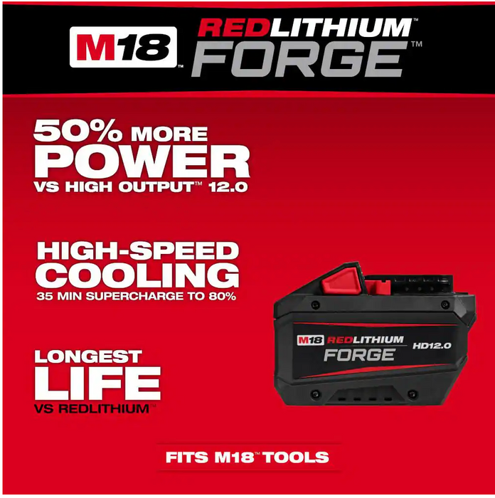 48-11-1813 Milwaukee M18 REDLITHIUM FORGE HD 12 AH Battery Pack