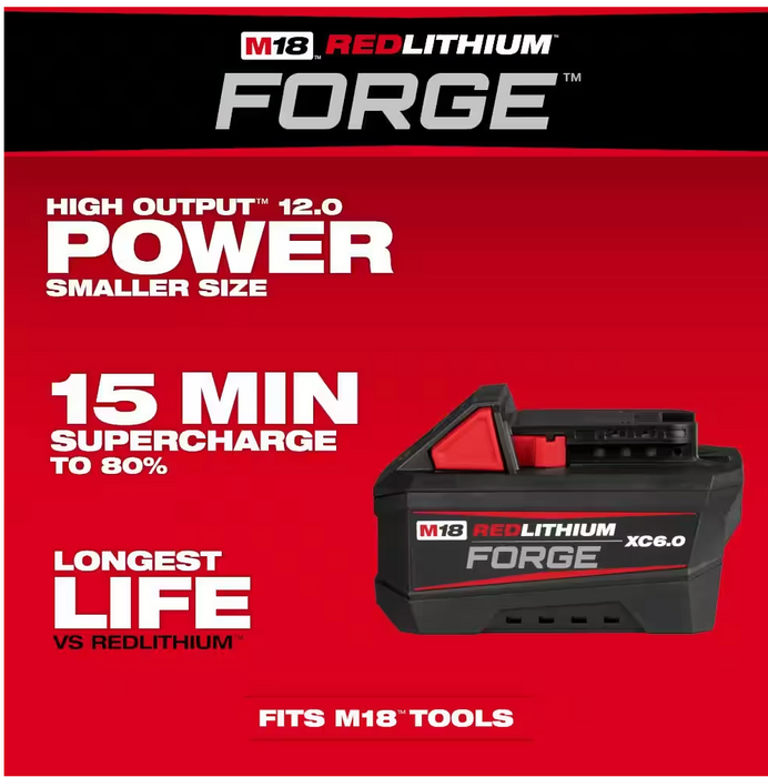 48-11-1861 Milwaukee M18 REDLITHIUM FORGE XC 6.0 AH Battery Pack