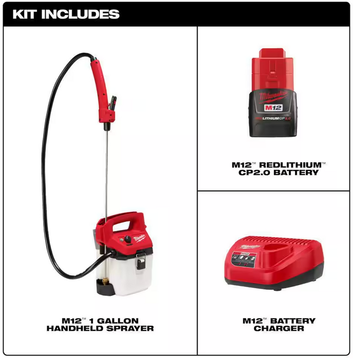 2528-21G1 Milwaukee M12 1 Gallon Handheld Sprayer Kit