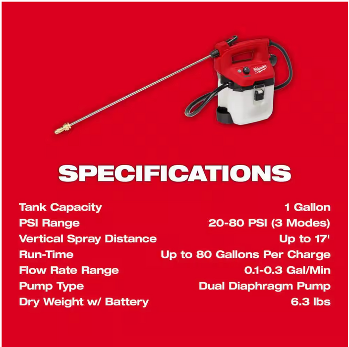 2528-21G1 Milwaukee M12 1 Gallon Handheld Sprayer Kit