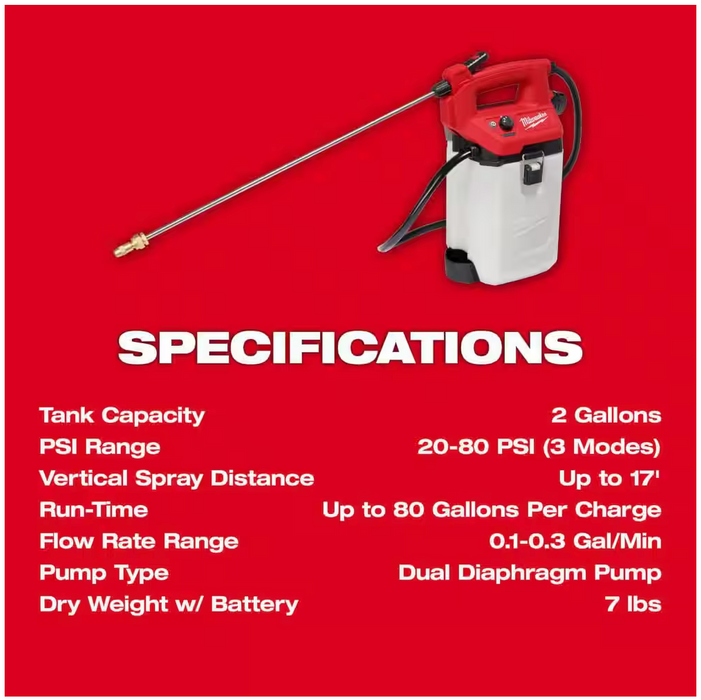 2528-21G2 Milwaukee M12 2 Gallon Handheld Sprayer Kit