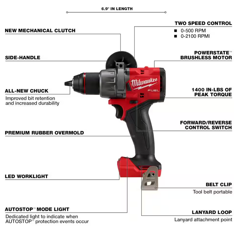 2904-20 Milwaukee M18 Fuel 1/2" Hammer Drill / Driver (Tool Only)