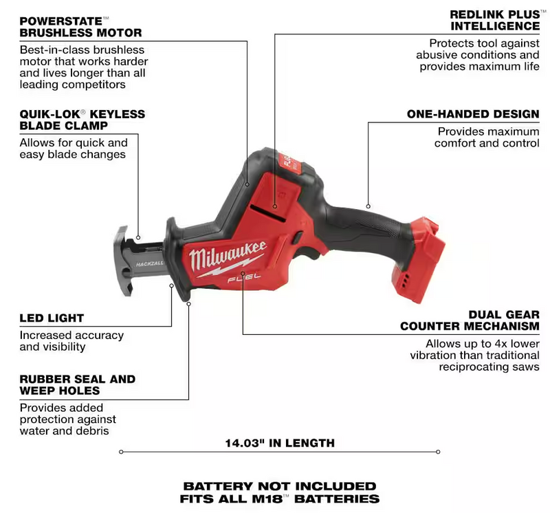 2719-20 Milwaukee M18 Fuel HACKZALL (Tool Only)