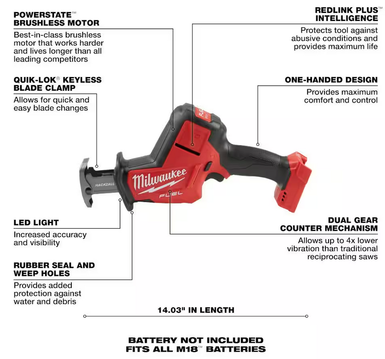 2719-20 Milwaukee M18 Fuel HACKZALL (Tool Only)