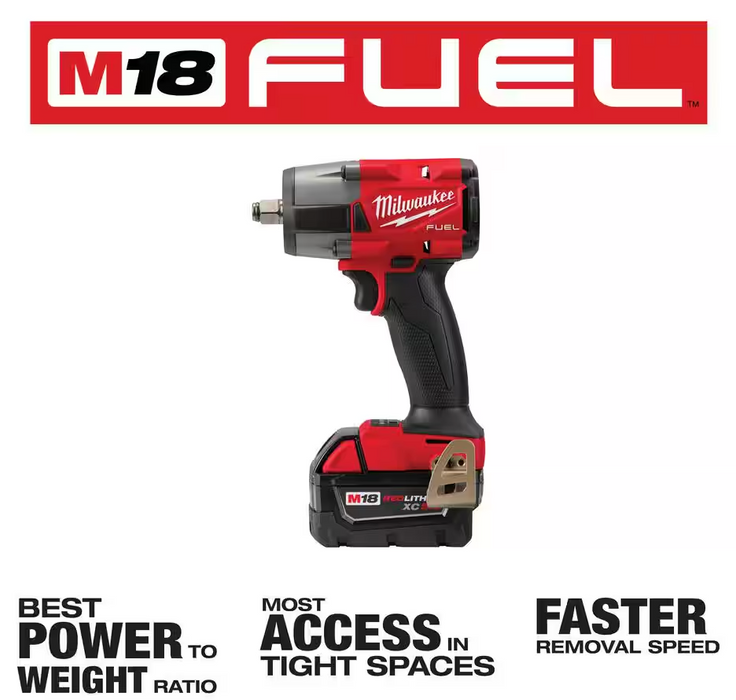 2962-22R Milwaukee M18 Fuel 1/2" Mid Torque Impact Wrench w/ Friction Ring Kit