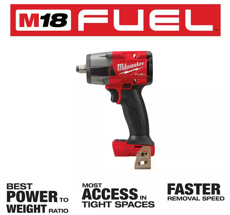 2962-20 Milwaukee M18 Fuel 1/2" Mid Torque Impact Wrench w/ Friction Ring (Tool Only)