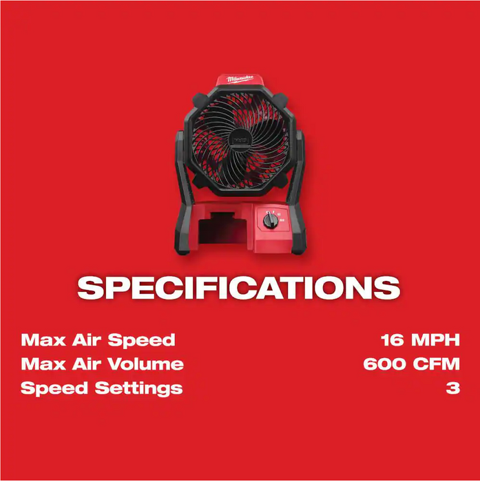 0886-20 Milwaukee M18 Fuel Jobsite Fan (Tool Only)