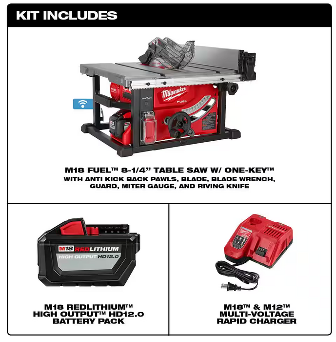 2736-21HD Milwaukee M18 Fuel 8.25" Table Saw Kit